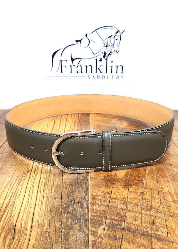 The Tailored Sportsman The Tailored Sportsman In Contrast Belt Dark Olive/Silver