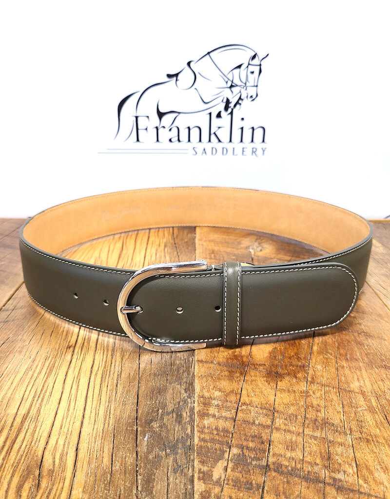 The Tailored Sportsman The Tailored Sportsman In Contrast Belt Dark Olive/Silver