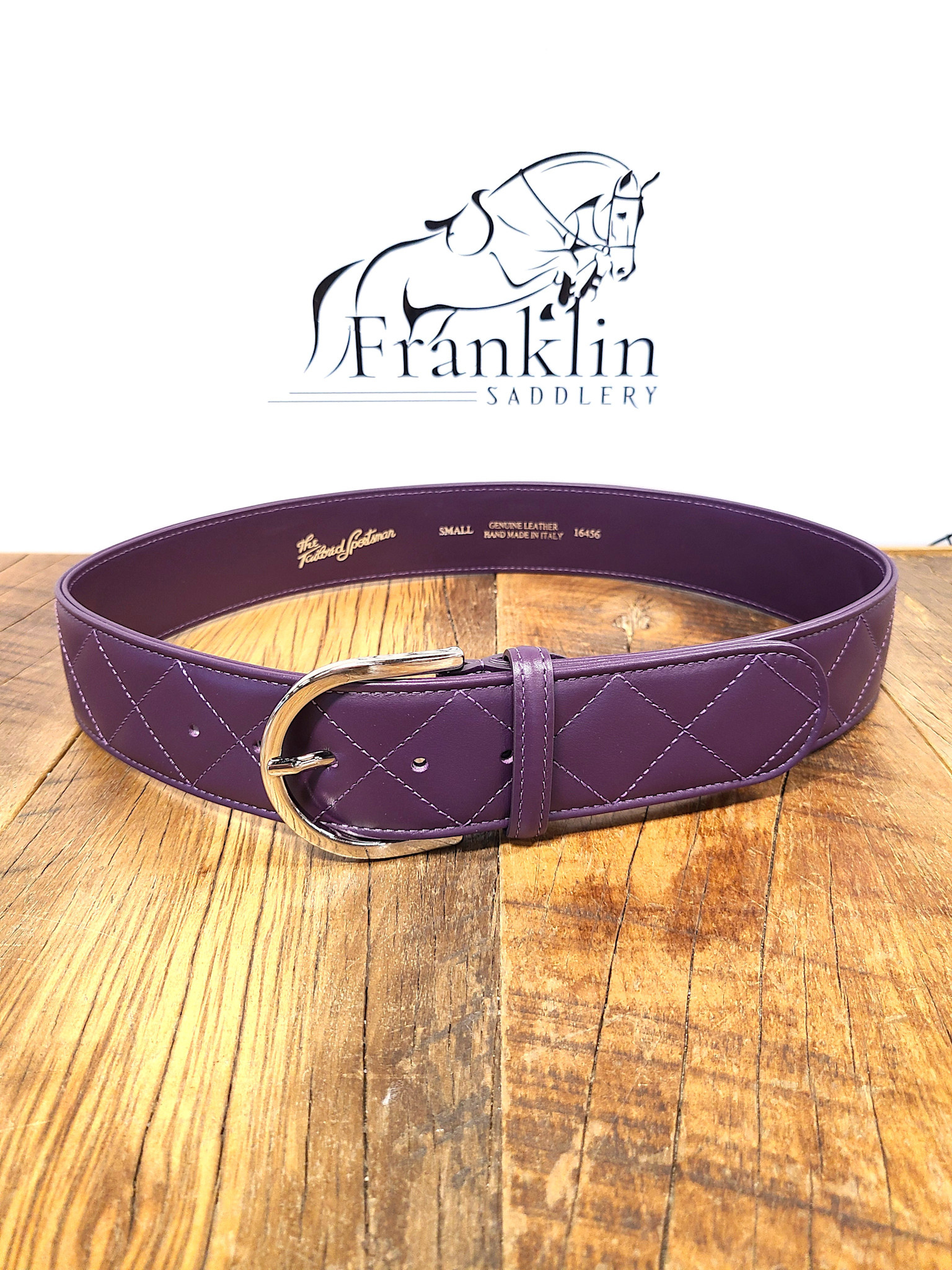 The Tailored Sportsman Quilted C Belt Grape/Silver 