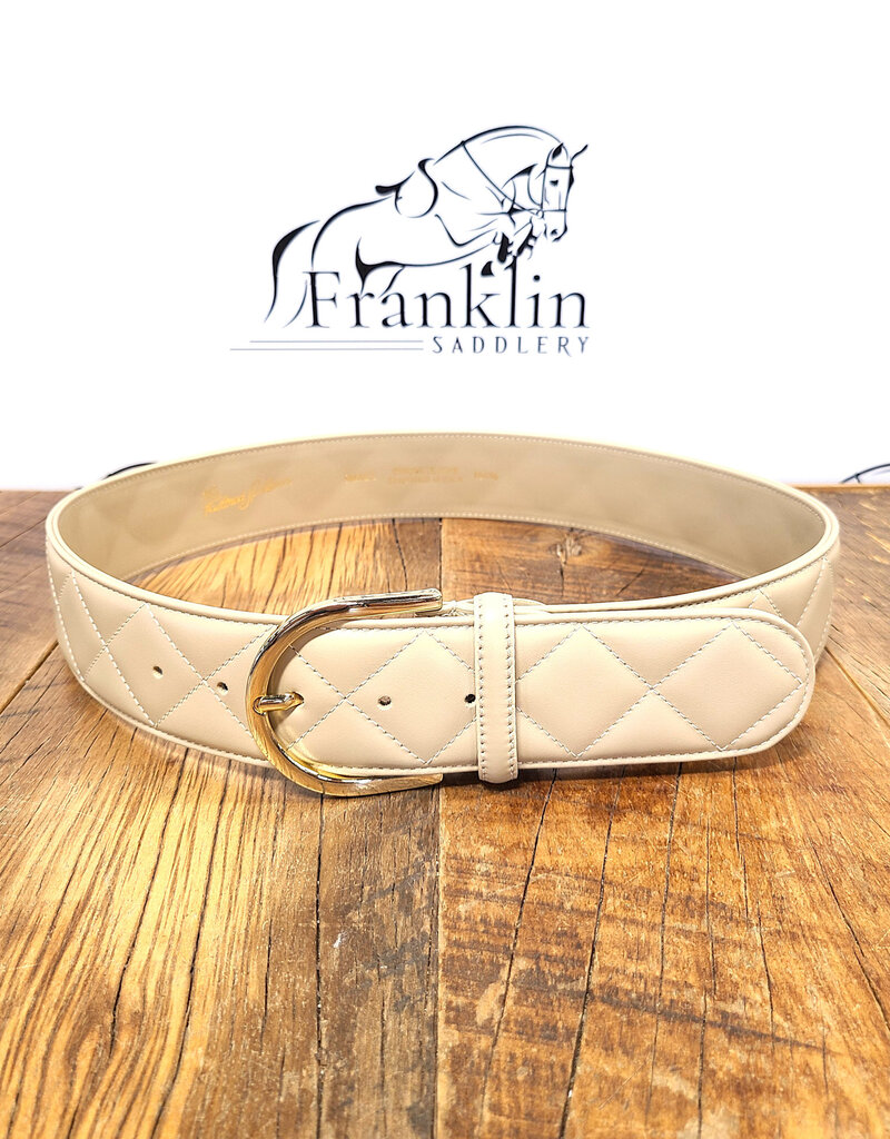 The Tailored Sportsman The Tailored Sportsman Quilted C Belt Oyster/Gold