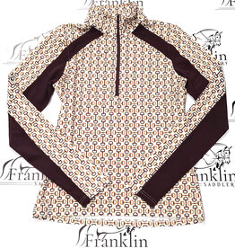 Kerrits Kerrits Ladies First Level Quarter Zip Fleece Tech Top Vanilla Bit of Color