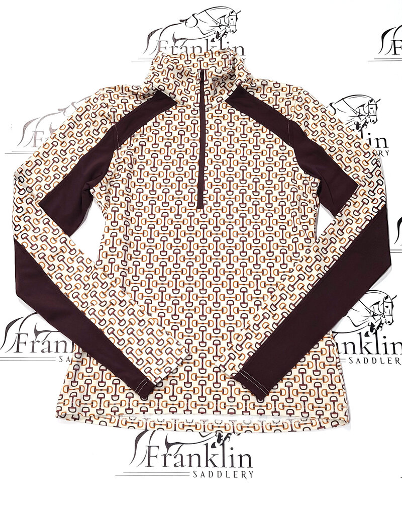 Kerrits Kerrits Ladies First Level Quarter Zip Fleece Tech Top Vanilla Bit of Color