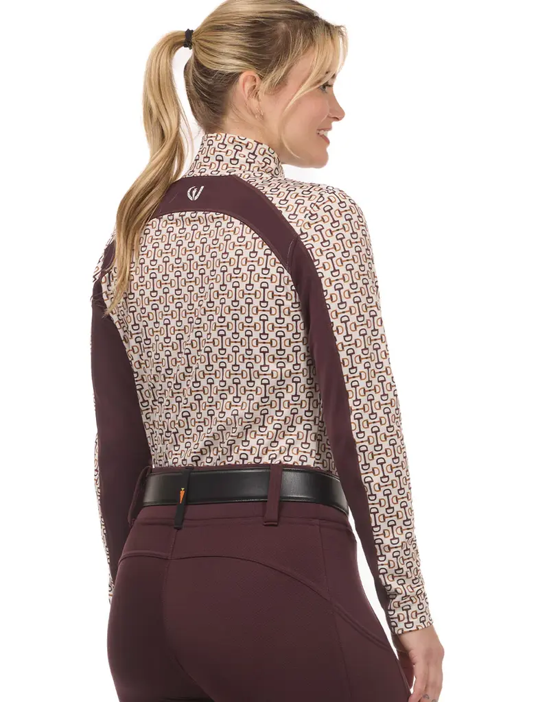 Kerrits Kerrits Ladies First Level Quarter Zip Fleece Tech Top Vanilla Bit of Color