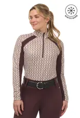 Kerrits Kerrits Ladies First Level Quarter Zip Fleece Tech Top Vanilla Bit of Color