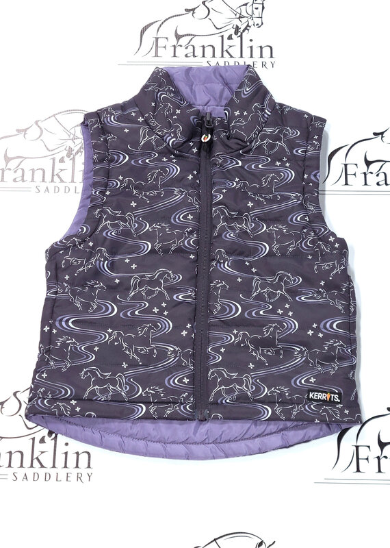 Kerrits Kerrits Kids Ride The Wind Reversible Quilted Vest Plumnoir/Violetdawn