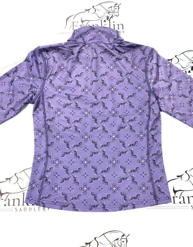 Kerrits Kerrits Kids First Level Quarter Zip Fleece Tech Top Violet Dawn Horse Quadrille