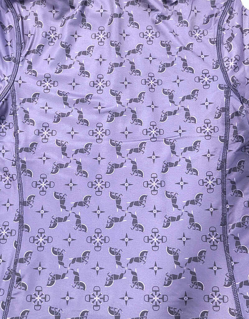 Kerrits Kerrits Kids First Level Quarter Zip Fleece Tech Top Violet Dawn Horse Quadrille