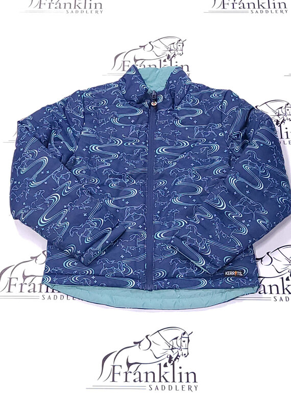 Kerrits Kerrits Kids Ride The Wind Reversible Quilted Jacket Lapis/Aqualuxe