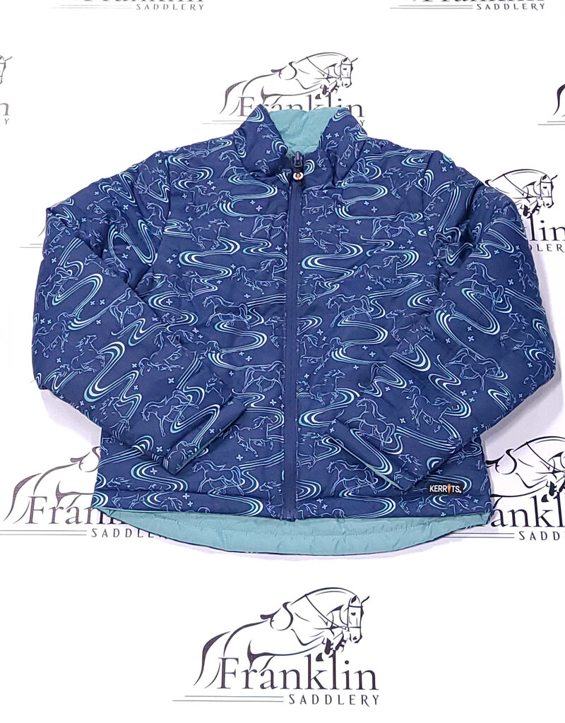 Kerrits Kerrits Kids Ride The Wind Reversible Quilted Jacket Lapis/Aqualuxe