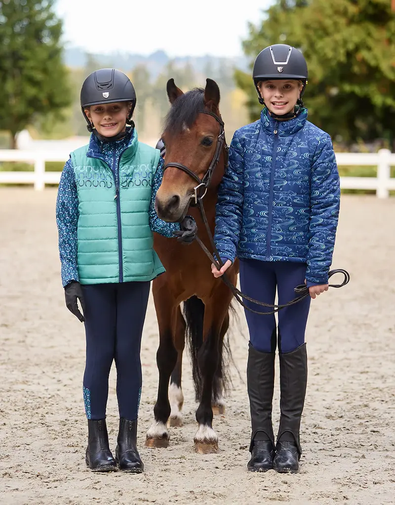 Kerrits Kerrits Kids Ride The Wind Reversible Quilted Jacket Lapis/Aqualuxe