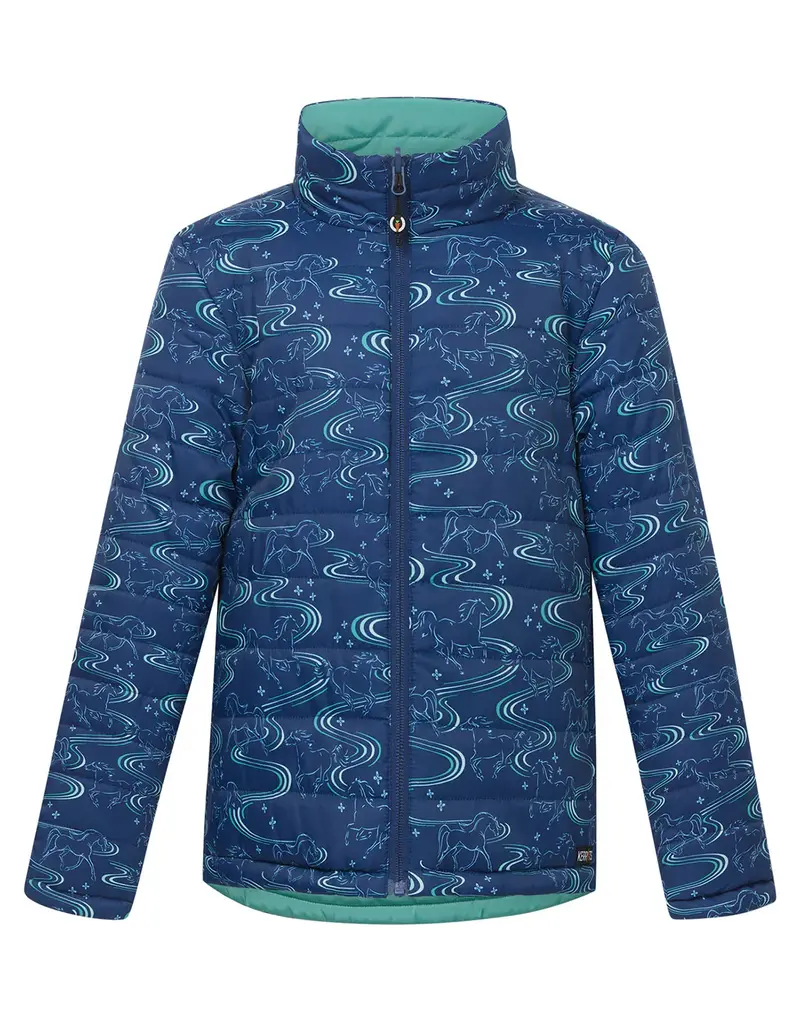 Kerrits Kerrits Kids Ride The Wind Reversible Quilted Jacket Lapis/Aqualuxe