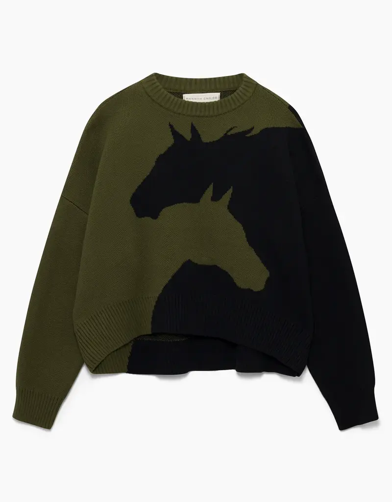 Hannah Childs Lifestyle Hannah Childs Harmony Crew Neck Sweater Dark Hunter/Black