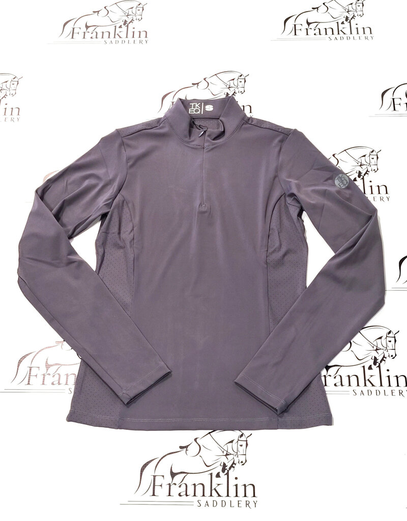 TKEQ TKEQ The Logan Perforated Long Sleeve Top Dappled