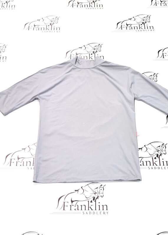 The Tailored Sportsman The Tailored Sportsman Mock Neck Short Sleeve Sun Shirt Grey Skies