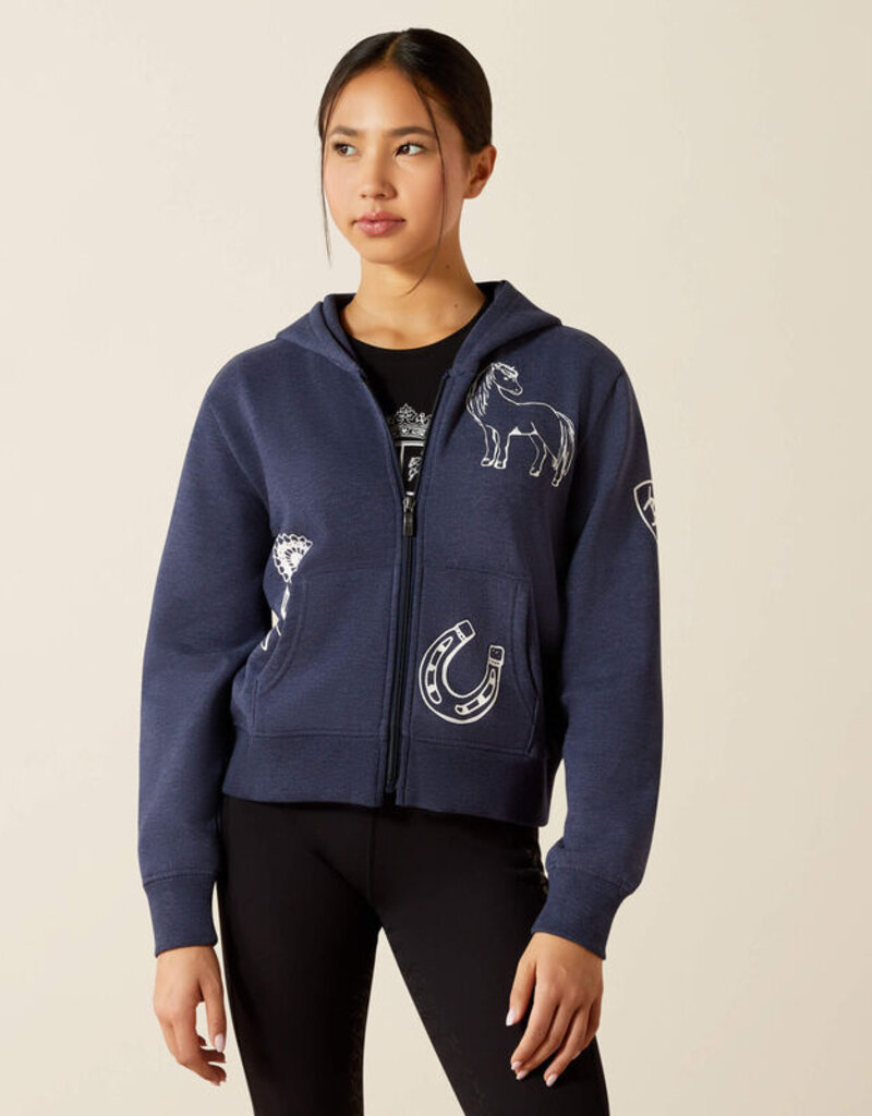 Ariat Ariat Youth Spiffy Full Zip Sweatshirt Navy Heather