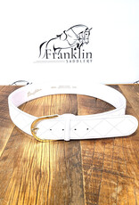 The Tailored Sportsman The Tailored Sportsman Quilted C White/Gold Buckle Belt