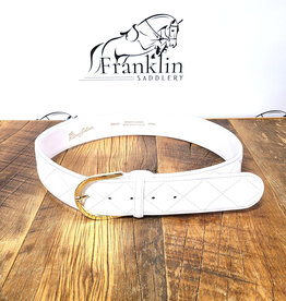 The Tailored Sportsman The Tailored Sportsman Quilted C White/Gold Buckle Belt