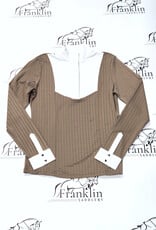 Hannah Childs Lifestyle Hannah Childs Luna 1/2 Snap Long Sleeve Show Shirt Cappuccino Houndstooth