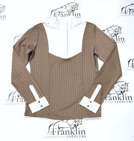 Hannah Childs Lifestyle Hannah Childs Luna 1/2 Snap Long Sleeve Show Shirt Cappuccino Houndstooth