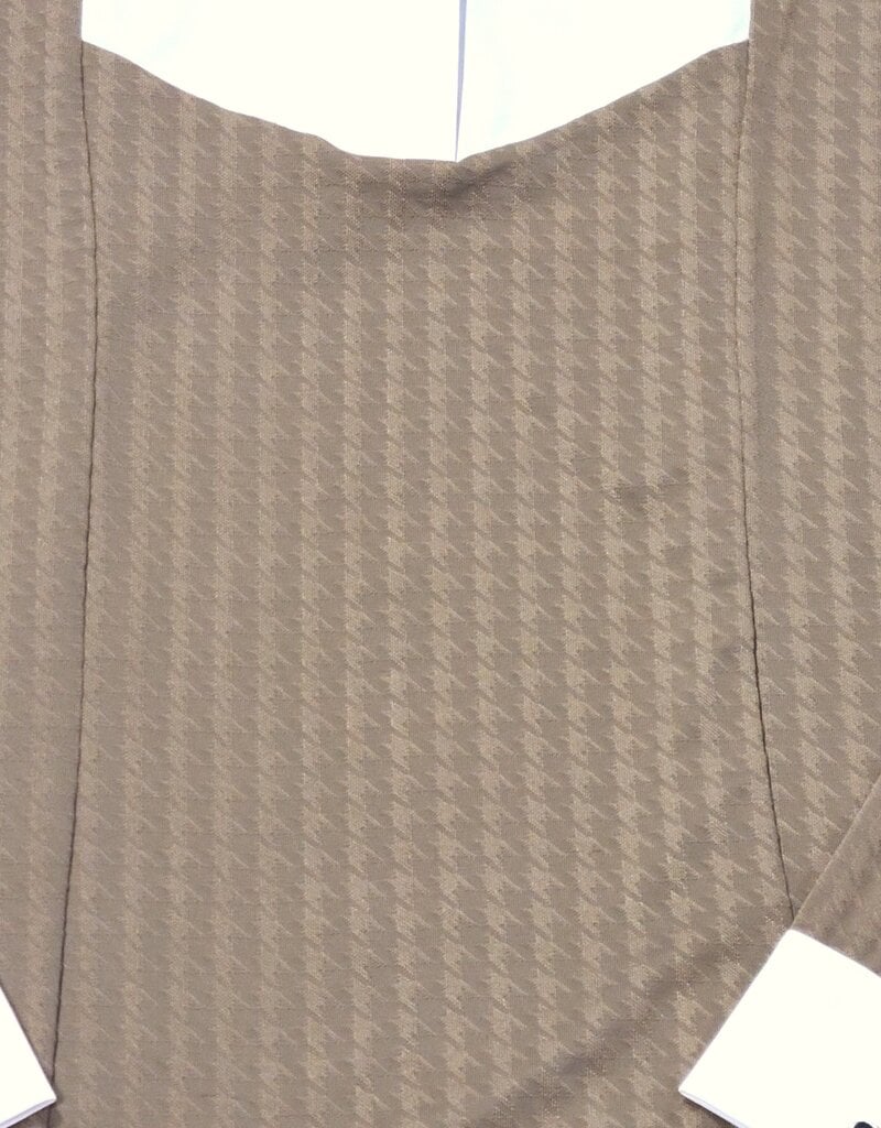 Hannah Childs Lifestyle Hannah Childs Luna 1/2 Snap Long Sleeve Show Shirt Cappuccino Houndstooth