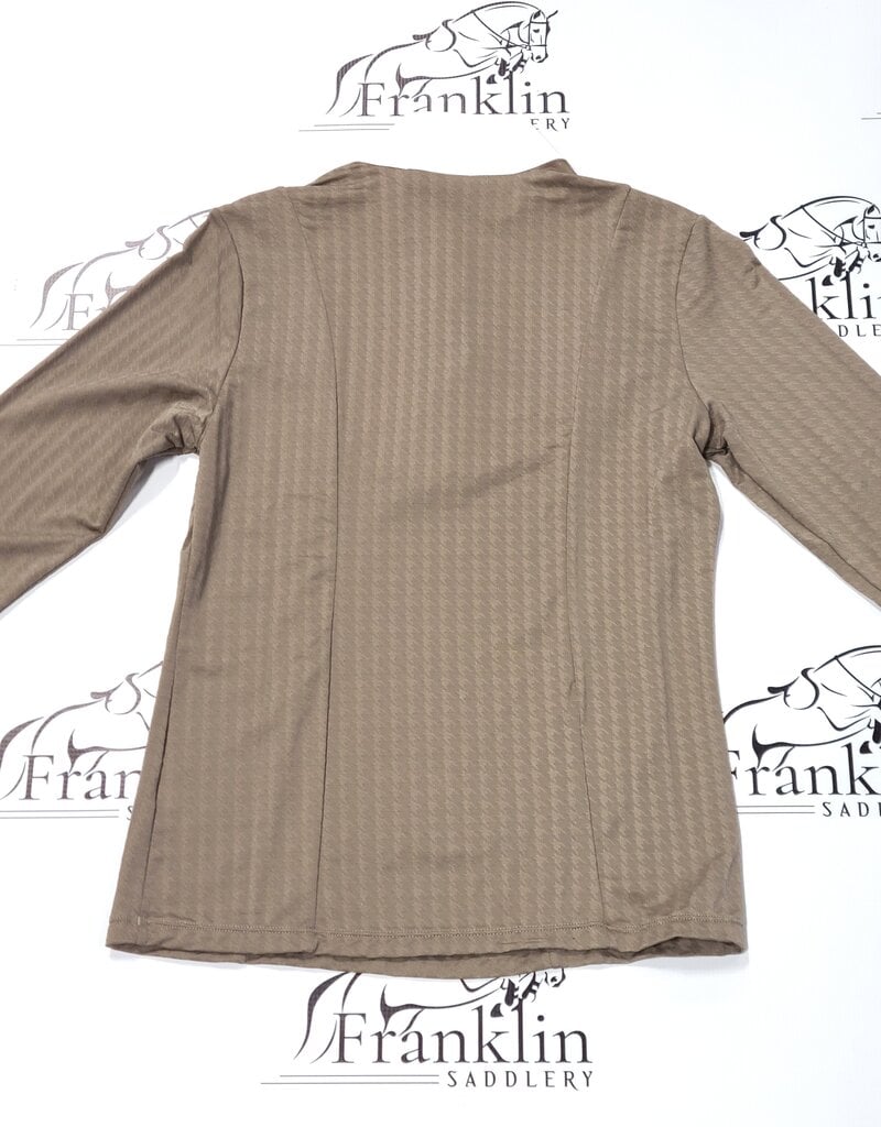 Hannah Childs Lifestyle Hannah Childs Luna 1/2 Snap Long Sleeve Show Shirt Cappuccino Houndstooth
