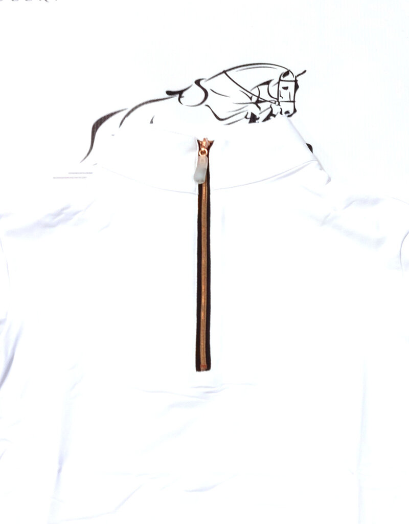 The Tailored Sportsman The Tailored Sportsman Ladies Long Sleeve Sun Shirt White/Black/Rose Gold