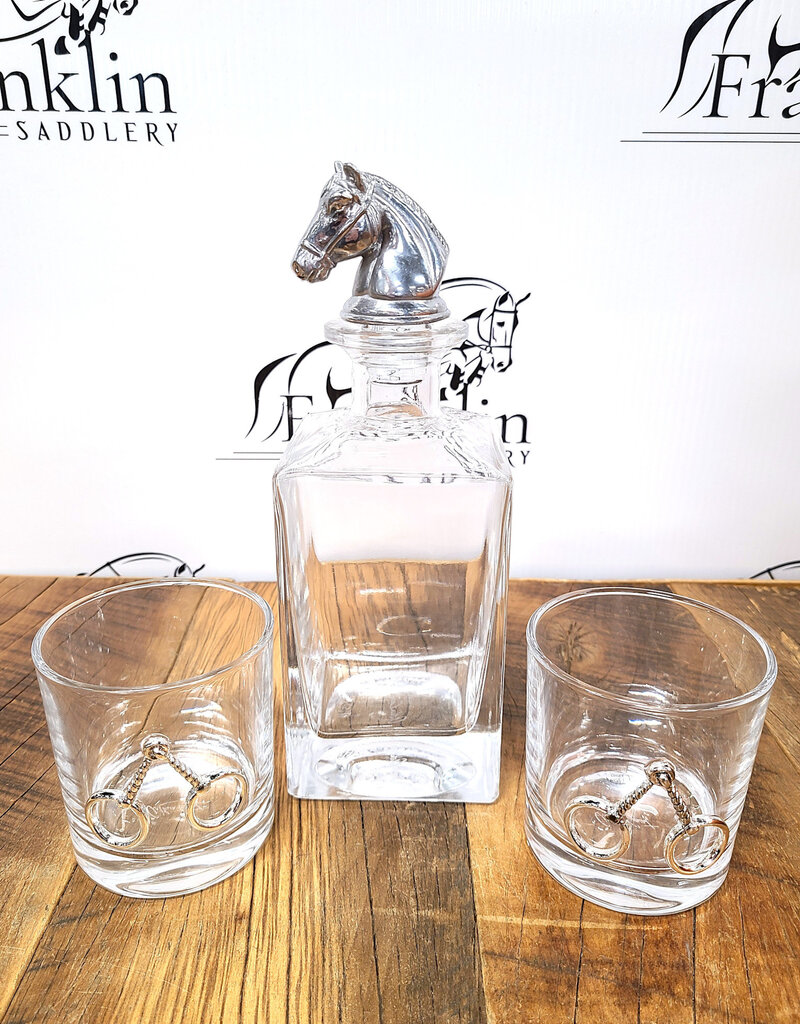 Arthur Court Arthur Court Equestrian Decanter Set with Two Glasses