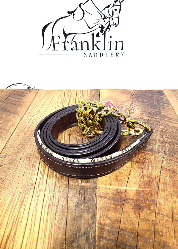 5/A Baker 5/A Baker Leather Padded Lead w/Chain Havana