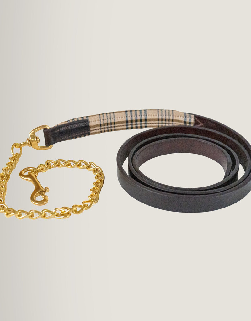 5/A Baker 5/A Baker Leather Padded Lead w/Chain Havana