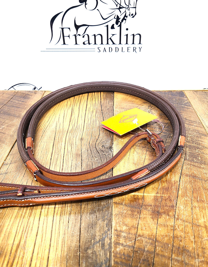 Edgewood Edgewood Fancy Stitched Brown Rubber Reins 1/2" Pony