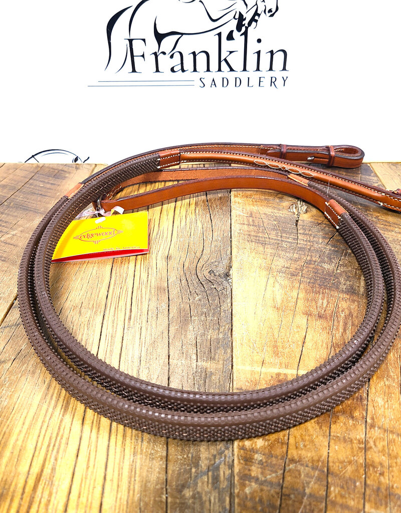 Edgewood Edgewood 5/8" Fancy Stitched Raised Brown Rubber Reins