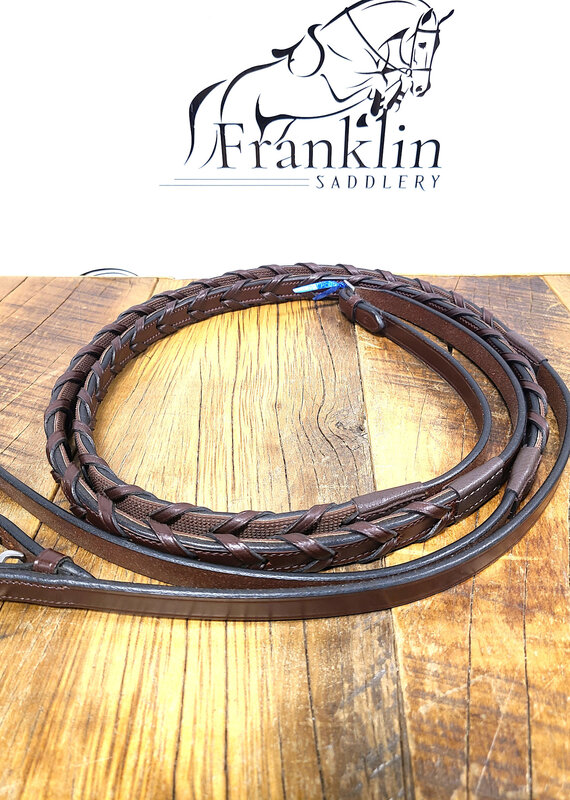 Red Barn 5/8" Stealth Laced Reins Flat Full