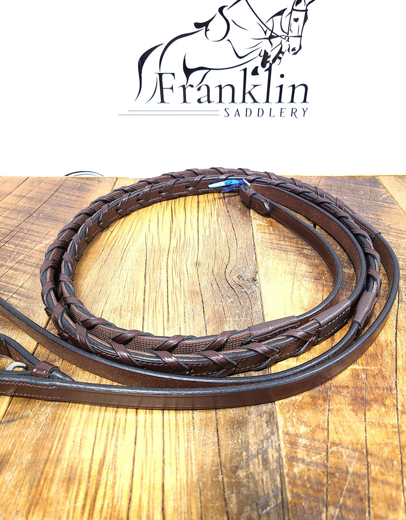 Red Barn 5/8" Stealth Laced Reins Flat Full