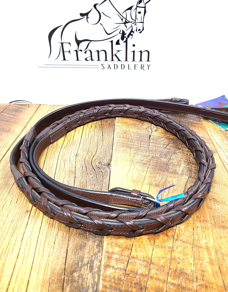 Red Barn 5/8" Stealth Laced Reins Flat Full