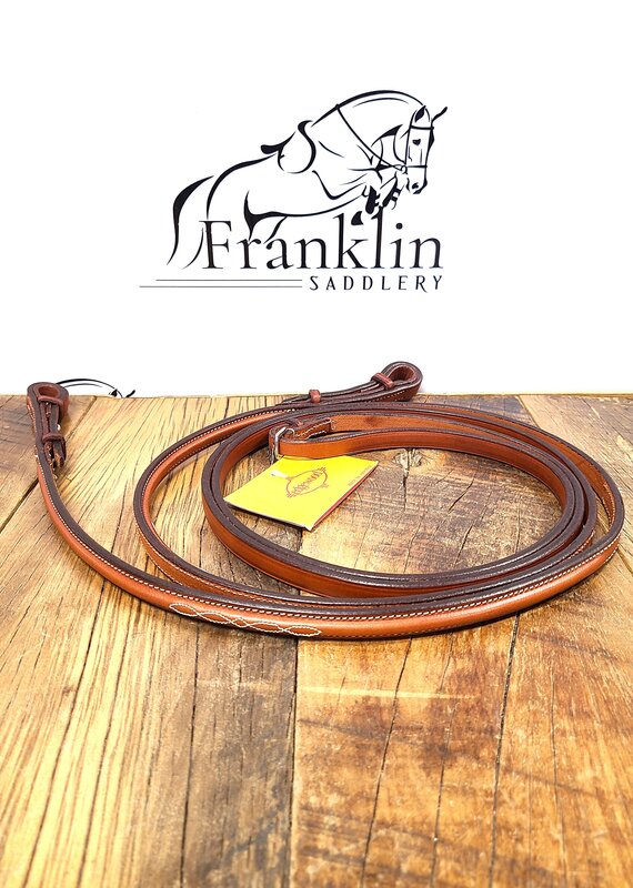 Edgewood 1/2" Fancy-Stitched Raised Pelham Reins 1/2" Horse
