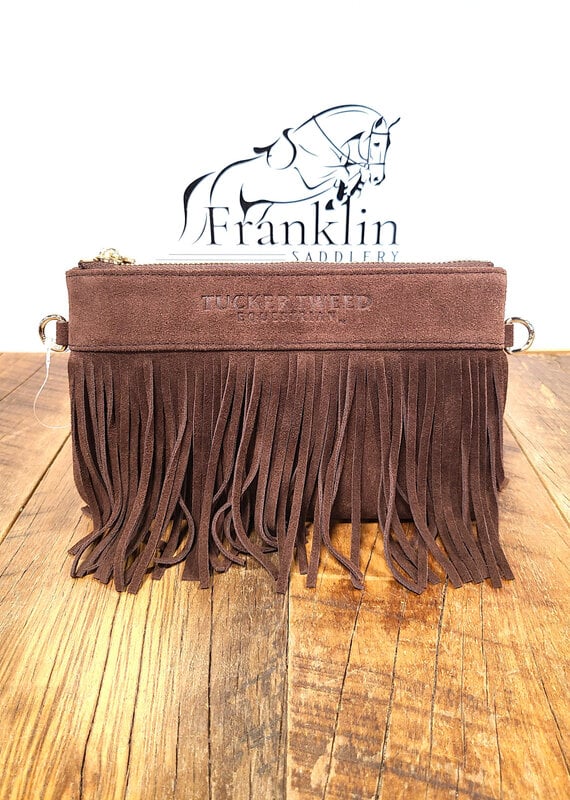 Tucker Tweed Equestrian Tucker Tweed Wellington Wristlet Dark Chocolate Fringe