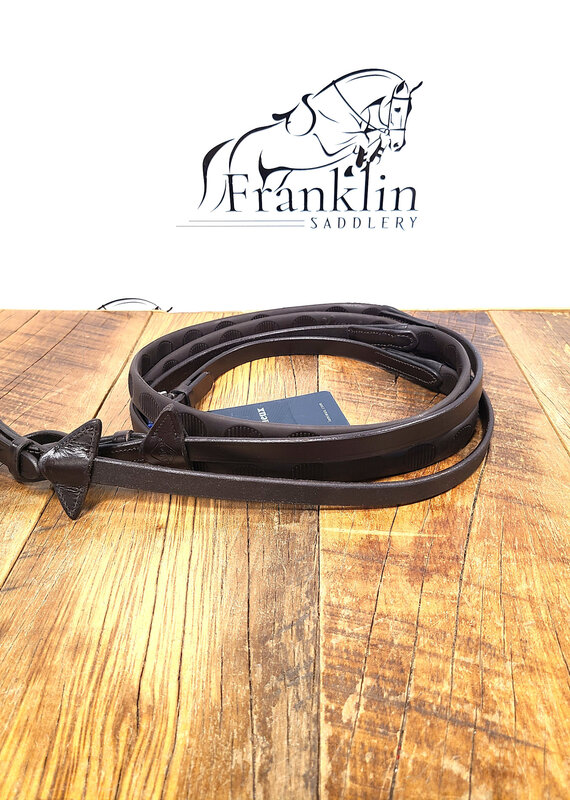 LeMieux LeMieux Magna Grip Rubber Reins Brown/Silver Full