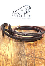 Jake Adams Equestrian Jake Adams Equestrian Raised Fancy Stitched Rubber Reins Australian Nut