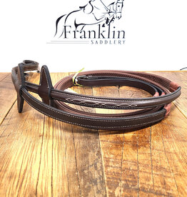 Jake Adams Equestrian Jake Adams Equestrian Raised Fancy Stitched Rubber Reins Australian Nut