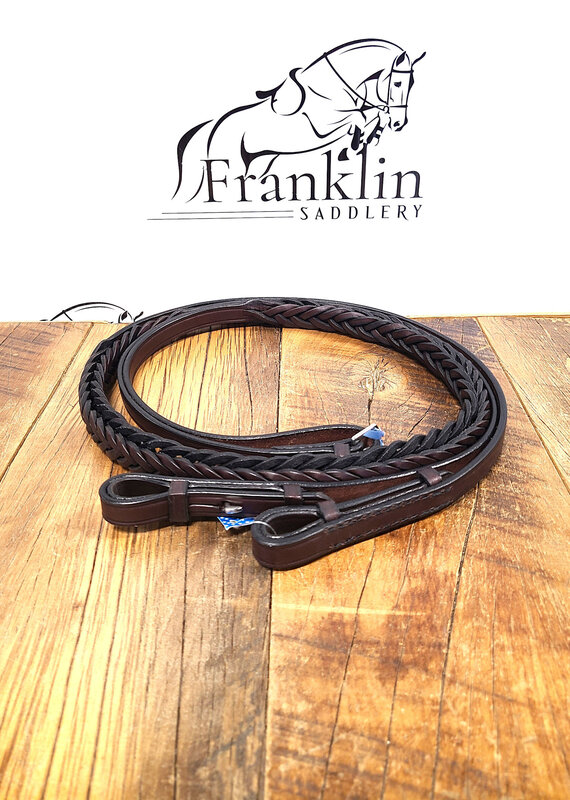 Tory Leather Tory Leather Braided Reins Havana 60"