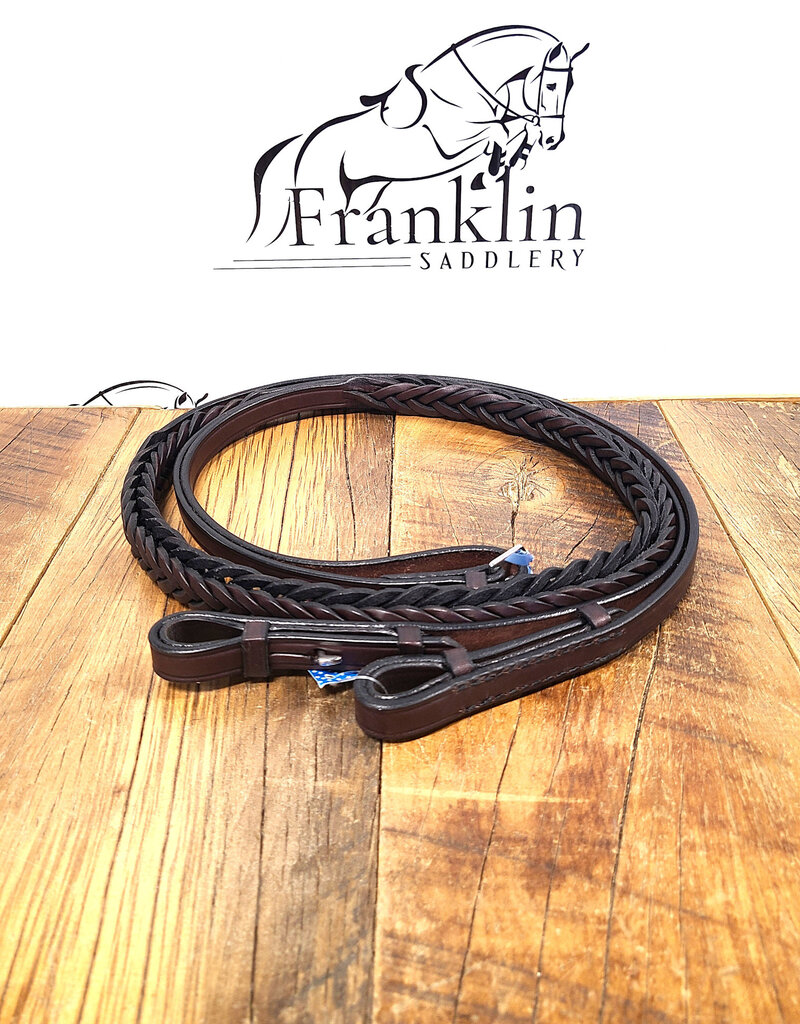 Tory Leather Tory Leather Braided Reins Havana 60"
