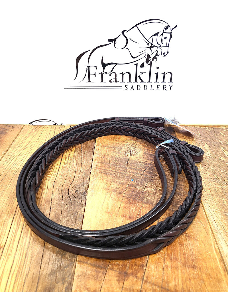 Tory Leather Tory Leather Braided Reins Havana 60"