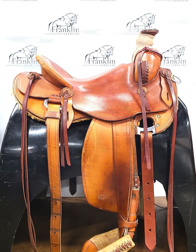 Custom Lucky P Western Ranch Saddle 16" Seat Consignment #866