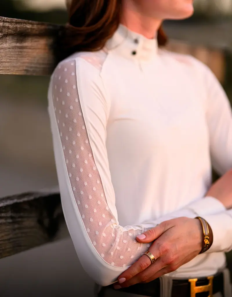 Euphoric Equestrian Euphoric Equestrian Ladies Palm Beach LS Competition Top White