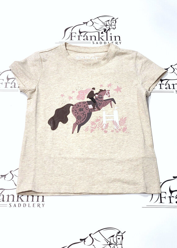 Ariat Ariat Youth Floral Leap Short Sleeve T-Shirt Oatmeal