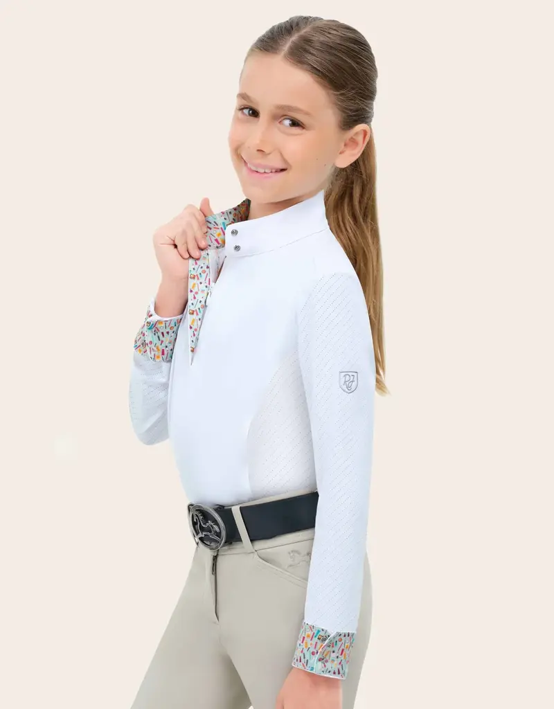 RJ Classics RJ Classics Tori Jr 2.0 Long Sleeve Show Shirt White/Glam Time