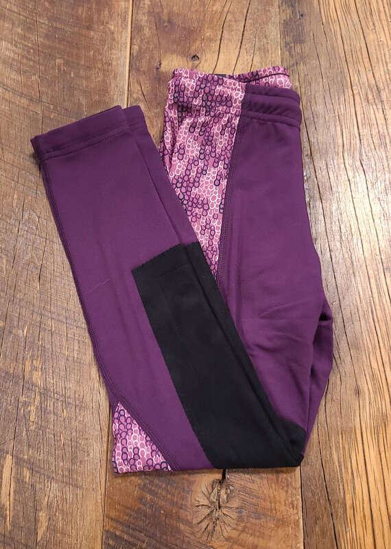 Kerrits Kerrits Kids Knee Patch Performance Tights Plum/Blush Lucky Cascade