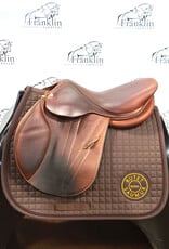 Used Butet L 17" Comfort Seat 2 Flap Standard Tree Gold Saddle Consignment #868