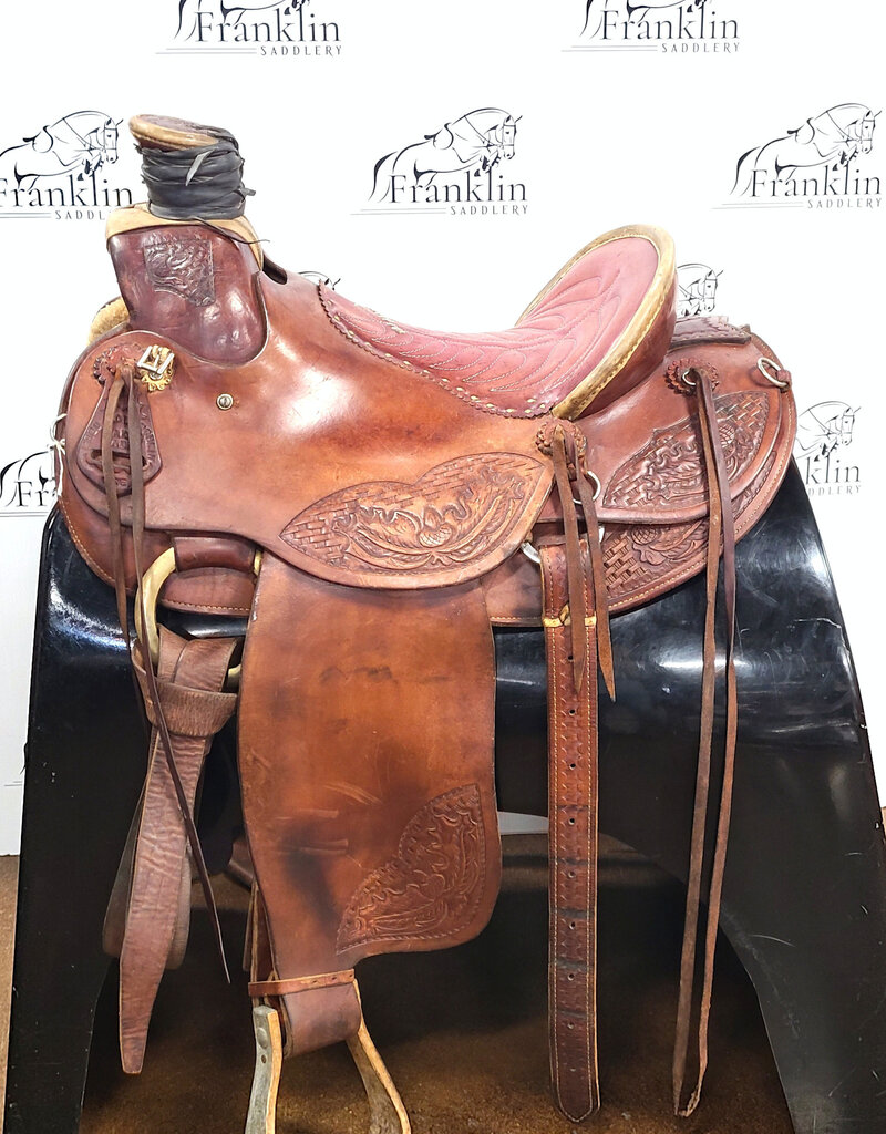 Fred McLaughlin Custom Roping Saddle 16" Seat Consignment #880