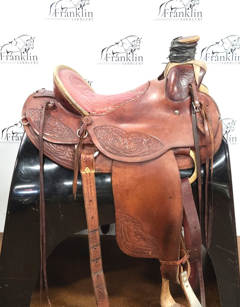 Fred McLaughlin Custom Roping Saddle 16" Seat Consignment #880